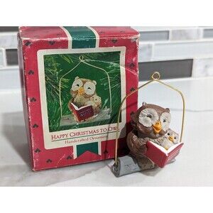 Vintage Hallmark Ornament Happy Christmas To Owl 1986